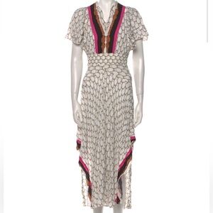 Maje
Shirred Printed Crepe De Chine Maxi Dress